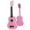 Pembe Renkli Soprano Ukulele, Askı ve Çanta ile Birlikte