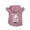 Pembe Unicorn Desenli Kapüşonlu Polar Sweatshirt, Köpek ve Kedi İçin