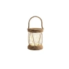 Pilli LED Işıklı 20x10 cm Rustik Cam Fener, Bahçe ve Balkon Dekorasyonu