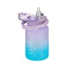 Pipetli Kullanım İçin 1000 ml Çift Renkli Motivasyon Matarası