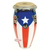 Porto Riko Bayrağı Desenli Ahşap Conga
