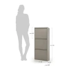 Premium 3lü Metal Ayakkabılık, Modern Tasarım, Bej Renk