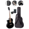 Profesyonel Siyah Elektro Akustik Gitar Seti 4/4