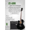 Profesyonel Siyah Elektro Akustik Gitar Seti: Amfi, Gigbag ve Aksesuarlar