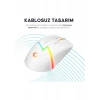 Rampage DROP M3 V2 24000 DPI 3311 Sensor Beyaz RGB Şarjlı Kablosuz 80 Milyon Huano Switch Gaming Oyuncu Mouse