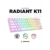 Rampage RADIANT K11 Siyah Type-C Bağlantılı RGB Puding Tuşlu US Layout (ingilizce Q Klavye) Red Switch Gaming Oyuncu Klavye