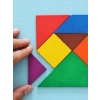 Renkli Ahşap Kare Tangram Zeka Oyunu, 7 Parça 17x17cm