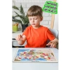 Renkli Ahşap Türkiye Haritası Yapboz - 23x45 cm Eğitici Oyun