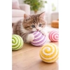 Renkli İpli Kedi Oyuncağı Seti, 2 Adet 4 cm Top