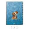 Renkli Köpek Tasarımlı Çizgili A4 Defter - 200 Sayfa