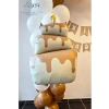 Retro Pasta Balon, 3 Katlı Mumlu Tasarım