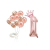 Rose Gold Rakam Folyo Balon ve Konfetili Balon Seti