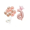 Rose Gold Renkli 6 Rakam Folyo Balon ve Konfetili Balon Seti