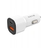 S-Link SL-EC38PD Typec To Typec Kablolu 38W Pd + USB Qc3.0 Beyaz Araç Şarj Cihazı