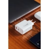 S-Link SL-EC69 Gan Pd 65W / Qc 18W Type Usb-C +Usb A Hızlı Beyaz Ev/notebook Şarj Adaptör