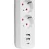 S-link SPG03TC 2 Usb +1Type C 5V2.4A 1.5m 3x1.00mm 100% Bakır 750 Joule 3 lü Anahtarlı Akım Korumalı Beyaz Priz