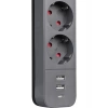 S-Link SPG03U 2 USB +1type C 5V2.4A 1.5m 3X1.00MM 100% Bakır 750 Joule 3 Lü Anahtarlı Akım Korumalı Siyah Priz