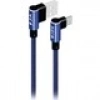 S-link Swapp SW-C757 3A - 15 cm Type-C Lacivert Kılıflı Metal -L- Kablo