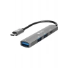 S-link SWV-USBC023 4 in 1 Gri Metal TypeC to 2-USB2.0 USB 3.0, PD Type C Adaptör