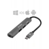 S-Link SWV-USBC024 Macbook Uyumlu 4 In 1 Gri Metal Type-C To 2*usb Usb-C Type-C Çevirici Dönüştürücü