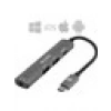 S-Link SWV-USBC024 Macbook Uyumlu 4 In 1 Gri Metal Type-C To 2*usb Usb-C Type-C Çevirici Dönüştürücü