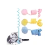 Sarı İnteraktif Kedi Oyuncağı - Peluş Top, Zil ve Elastik Yay Detaylı Egzotik Oyun