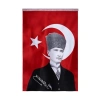 Saten Türk bayrağı, Atatürk posterli, 70x100 cm