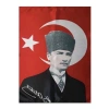 Saten Türk bayrağı, Atatürk posterli, 70x100 cm