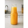 Şeffaf Meyve Suyu Şişesi, 1000 ml Kapasite ile Metal Kapaklı