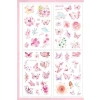 Şeffaf Sticker Seti - 60 Adet, Pembe Kelebek Tasarımlı