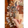 Şeffaf Vintage Kelebek Sticker Seti, Scrapbook için 25 Adet