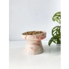 Seramik Mama ve Su Kabı, Turuncu Ebru Desenli