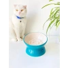 Seramik Yavaş Yeme Mama Kabı, Turkuaz Renkli Kedi İçin