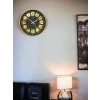 Sessiz Akar Duvar Saati, 30 cm Gold Kadran İle Modern Dekorasyon