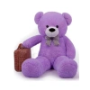 Sevimli 80 cm Papyonlu Peluş Ayı - Lila Renkli Hediye