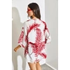 Shade Kadın Kolları Dantel Detaylı Desenli Viskon Kimono