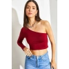 Shade Kadın Uzun Tek Omuz Crop Bluz