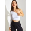 Shade Kadın Uzun Tek Omuz Crop Bluz