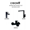 Sharp Mat Siyah Batarya Seti 3’lü Banyo-Lavabo-Evye