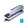 Shaza 8in1 USB Type-C Hub Port Adaptör HDMI USB Ethernet Pd Girişli