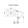 Siamp Tema Üniversal Değişim Kiti Tamir Set Gömme Rezervuar Yedek Parça 8cm