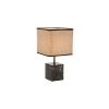 Şık Ahşap ve Kumaş Küçük Masa Lambası
