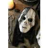 Siyah Beyaz Tüllü İskelet Maske - Halloween Temalı