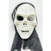 Siyah Beyaz Tüllü İskelet Maske - Halloween Temalı