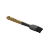 Siyah Mat Silikon Hamur Fırçası, Ergonomik Akasya Sap