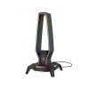 Siyah RGB Kulaklık Standı, Yapışkanlı Montaj
