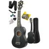 Siyah Soprano Ukulele ile Taşıma Çantası ve Pena Seti