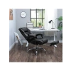 Siyah Suni Deri Bel Destekli Ofis Koltuğu, 67x66x116 cm