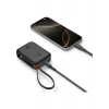 Spigen 10000 mAh Ultra Mini 30W USB-C + USB-A Giriş / Çıkış Hızlı Şarj 3 Portlu Powerbank / Type-C Dahili Kablolu Taşınabilir Şarj Cihazı EA3010BT Black - ABA09023