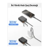Spigen 10000 mAh Ultra Mini 30W USB-C + USB-A Giriş / Çıkış Hızlı Şarj 3 Portlu Powerbank / Type-C Dahili Kablolu Taşınabilir Şarj Cihazı EA3010BT Black - ABA09023